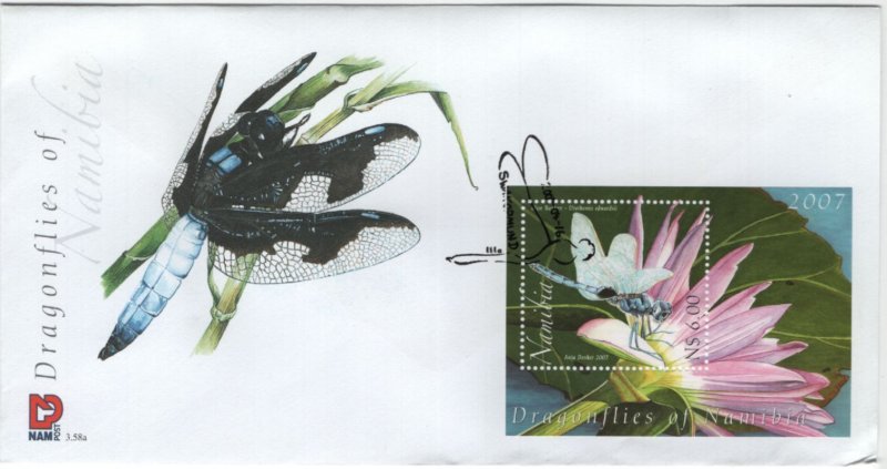 Namibia 2007 FDC Sc 1120-1124 $6 Blue basker Dragonfly