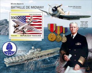 TOGO - 2022 - Battle of Midway - Perf Souv Sheet #1 - Mint Never Hinged