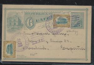 GUATEMALA (P2309B) 1909C 3C PSC UPRATED 6C X2 TO MADRID SPAIN