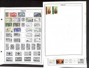 Gibralter Stamp Collection on 7 Harris Pages, 1886-1985 (BB)