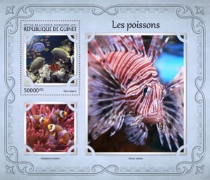Guinea - 2017 Fish on Stamps - Stamp Souvenir Sheet - GU17107b