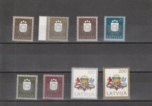 Latvia  Scott#  300-307  MNH  (1991 National Arms)