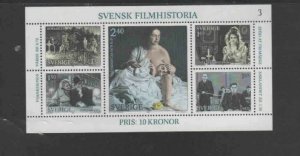 SWEDEN #1386 1980 SWEDISH FILMS MINT VF NH O.G S/S bb