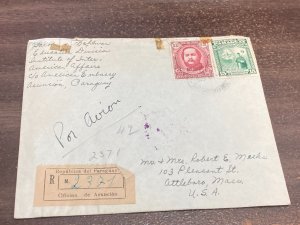 KAPPYSTAMPS  PARAGUAY 1949 REGISTERED AIR MAIL COVER TO USA  DV26