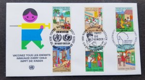 United Nations Immunized Child 1987 Medical Doctor Horse Health (FDC) *diff PMK