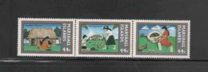 MARSHALL ISLANDS #159a 1987 COPRA INDUSTRY MINT VF NH TRIPTYCH