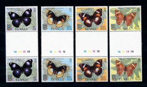 [98915] Tuvalu 1981 Insects butterflies Gutter pairs MNH