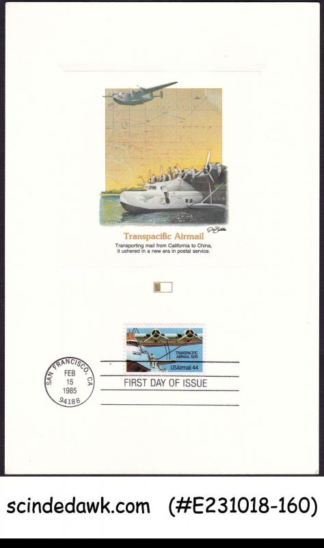 UNITED STATES USA - 1985 TRANSPACIFIC AIRMAIL OFFICIAL PROOF CARD FDI