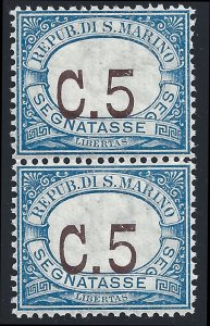 1925 SAN MARINO, Segnatasse n. 19ca MNH/** PAIR