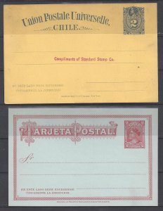 CHILE COLUMBUS 1880 THREE MINT POSTAL CARDS INCLUDED LETTER CARDS