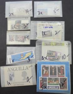 EDW1949SELL : ANGUILLA Nice grouping of all VF Cplt MNH sets & S/S. Sc Cat $379