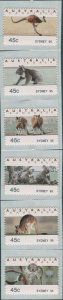 Australia CPS Kangaroos and Koalas Sydney 95 uncut strip MNH