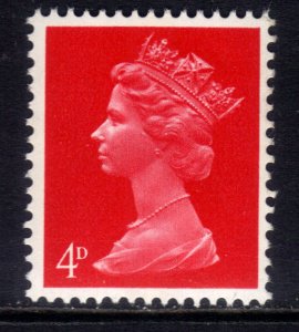 GB 1969 QE2 4d Bright Vermilion Umm Machin SG 733 ( K1012  )