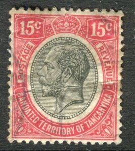 TANGANYIKA; 1927 early GV issue fine used Shade of 15c. value