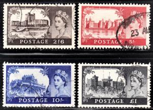 Great Britain Scott 371-74  complete set  F to VF used.