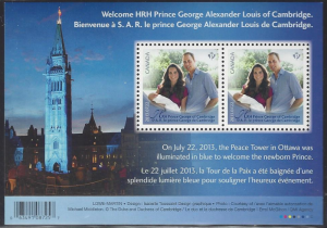 Canada #2685 MNH ss, Birth of Prince George of Cambridge, issued 2013