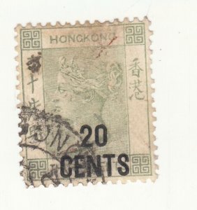 J43615 JL Stamps 1891 hong kong used #61 ovpt