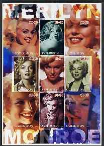 Uzbekistan 2002 O'zbekistan Marilyn Monroe People Actress Film Art Cinema Stamps