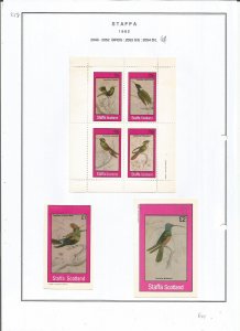 STAFFA - 1982 - Birds - Sheets - Mint Light Hinged - Private Issue