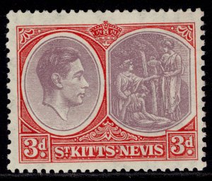 ST KITTS-NEVIS GVI SG73, 3d dull reddish purple & scarlet, M MINT. Cat £28.