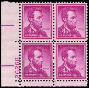 US #1036a LINCOLN MNH LL PLATE BLOCK #26268