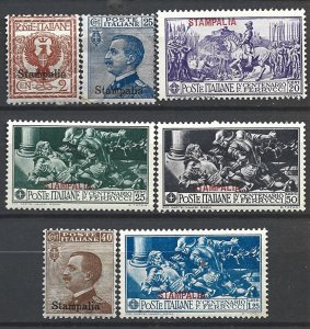 COLLECTION LOT 22022 ITALY OFFICES IN STAMPALIA 7 MH STAMPS 1912+ CV+$31