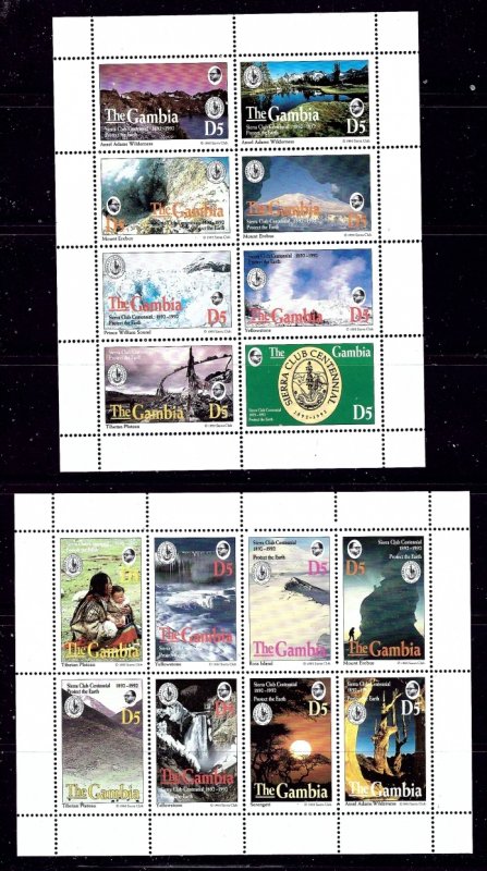 Gambia 1536-37 MNH 1994 Sierra Club Centennial sheets of 8    (ap2916)