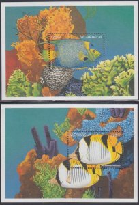 NICARAGUA Sc # 2189-90 CPL MNH SET of 2 SOUVENIR SHEETS - FISH