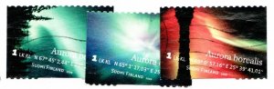 2009 Finland Suomi Sc #1341 a-c  Aurora Borealis, Used postage stamp set Cv $7