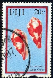 Cone Shell, Admiral, Fiji stamp SC#565 used