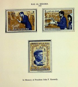 RAS AL KHAIMA Sc 9-14 NH SET+3M/S OF 1965 - PRESIDENT J.F. KENNEDY - (AO23)