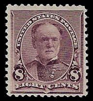 U.S. #225 MNH; 8c William T. Sherman (1893)