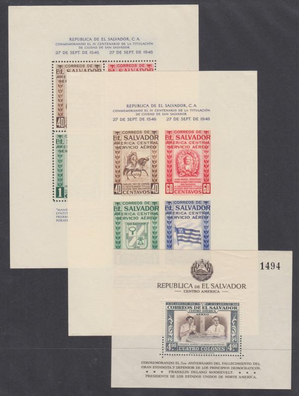 Salvador Sc C9/C387 MLH. 1930-76 Air Mail issues, 11 better singles + 3 s/s