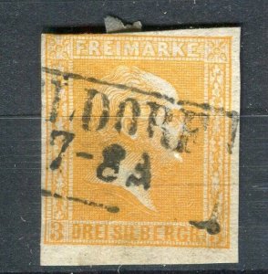 GERMANY PRUSSIA; 1858 classic Friedrich Imperf issue used 3sgr. value Postmark