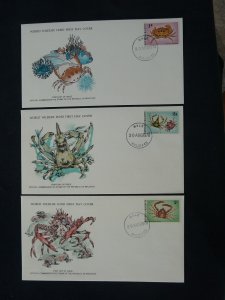 WWF marine life crab set of 3 FDC Maldives 1978 (-50% for 10 sets or more)