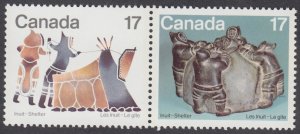 Canada - #836a Inuit - Shelter & Community Pair -MNH