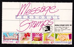 New Zealand 1988-89 Greetings Ovpt. Stamp Expo Complete Mint MNH Booklet SC 902a