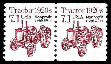 PCBstamps   US #2127b Coil Pair 14.2c(2x7.1)Tractor, Non-profit Org, MNH,...