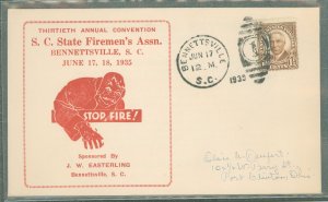 US 684 S. C. State Firemen's Assn. 13th Annual Convention, Bennettsville, SC June 17, 18, 1935