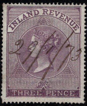 1864 Great Britain Queen Victoria Revenue 3 Pence Inland Revenue Used