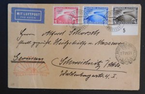 1931 Germany Graf Zeppelin Icebreaker Malyguin Cover Polar Flight  Sc # C40-42