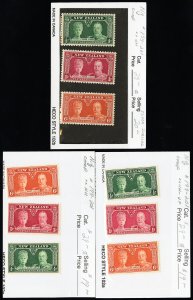 New Zealand Stamps # 199-201 MLH VF Lot Of 3 Sets Scott Value $87.00