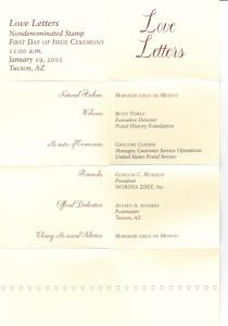 US 3496 (34c) Love stamp FDC Ceremony Program Unaddressed ECV $20.00