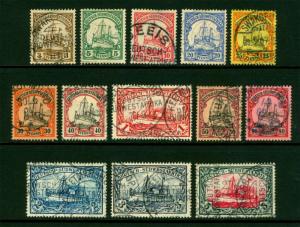 German Colonies - SOUTH WEST AFRICA 1900 Kaiser's YACHT set Sc# 13-25 used (refB