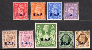 GREAT BRITAIN (E.A.F.) — SCOTT 1-9 — 1943-46 KGVI SET — MH — SCV $27