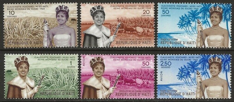 Haiti 1960 Sugar Queen Set #458-461, C161-C162 VF-NH CV $6.20