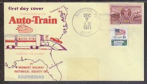 First Day Auto-Train 1971 Cover  BIN 