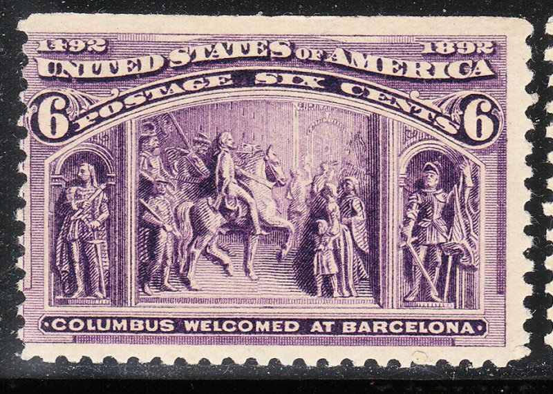 MOstamps - US #235 Mint OG NH 6 cent Columbian - Lot # MO-972 SCV $150 