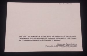 D)GUATEMALA, CARD, REVIEW OF LAKE ATITLAN IN THE MUNICIPALITY OF PANAJACHEL