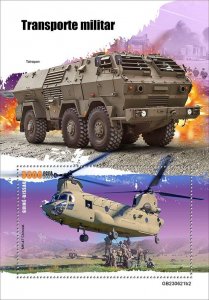 GUINEA-BISSAU 2025 MLITARY TRANSPORT SHEET & TWO  SOUVENIR SHEETS MINT NH